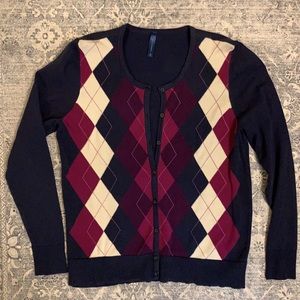 Argyle Cardigan Sweater